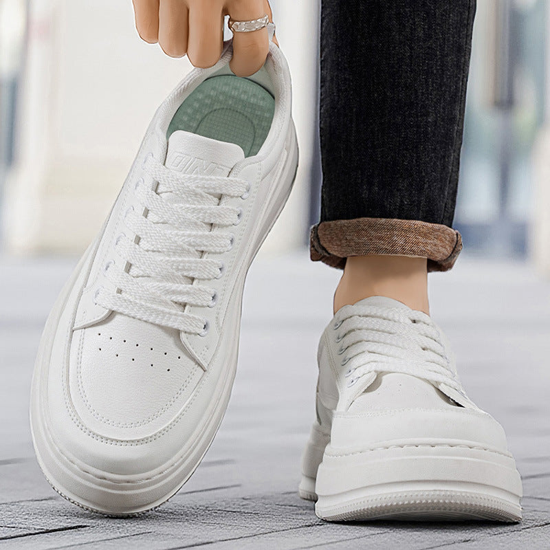 Men’s Korean-Style Low-Top Leather Casual Sneakers