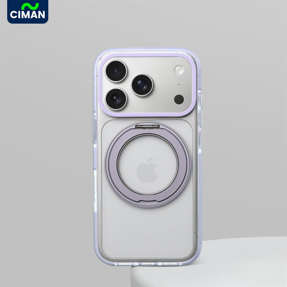 iPhone 17 Pro Max Rotating Stand Purple Case