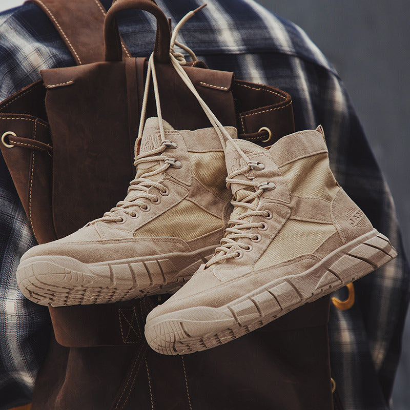 Men’s Khaki Canvas Martin Workwear Boots