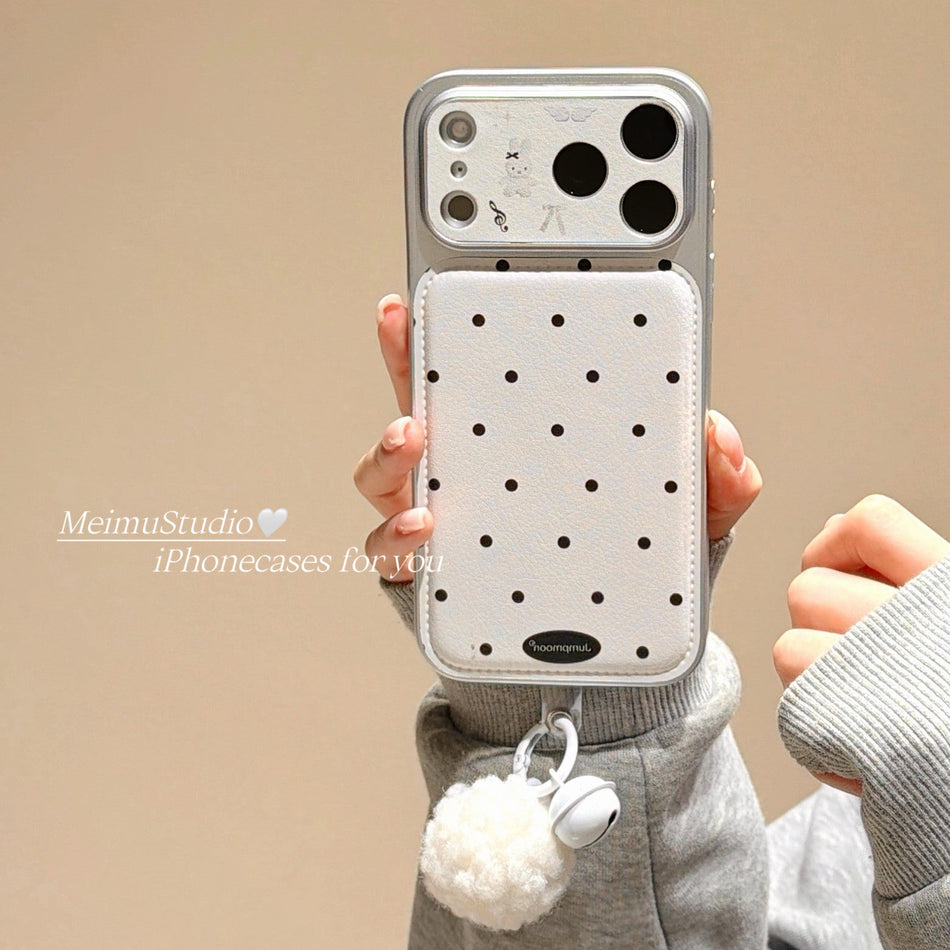 iPhone 17 Pro Max Korean Polka Dot Leather Case