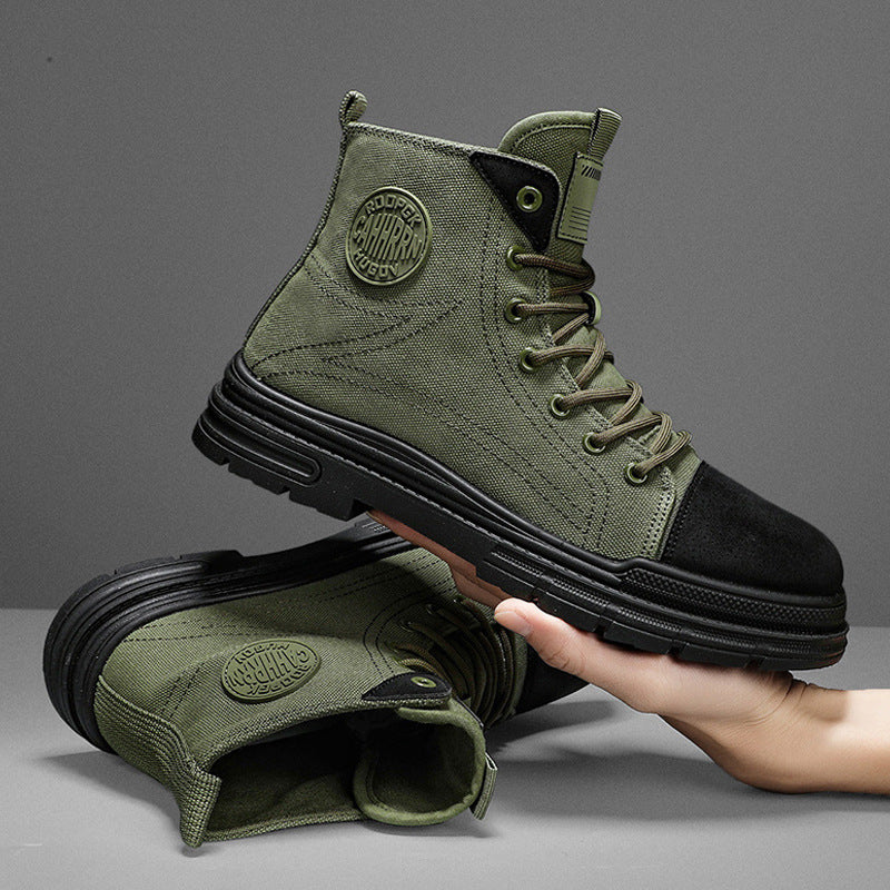 Men’s High-Top Denim Canvas Martin Boots