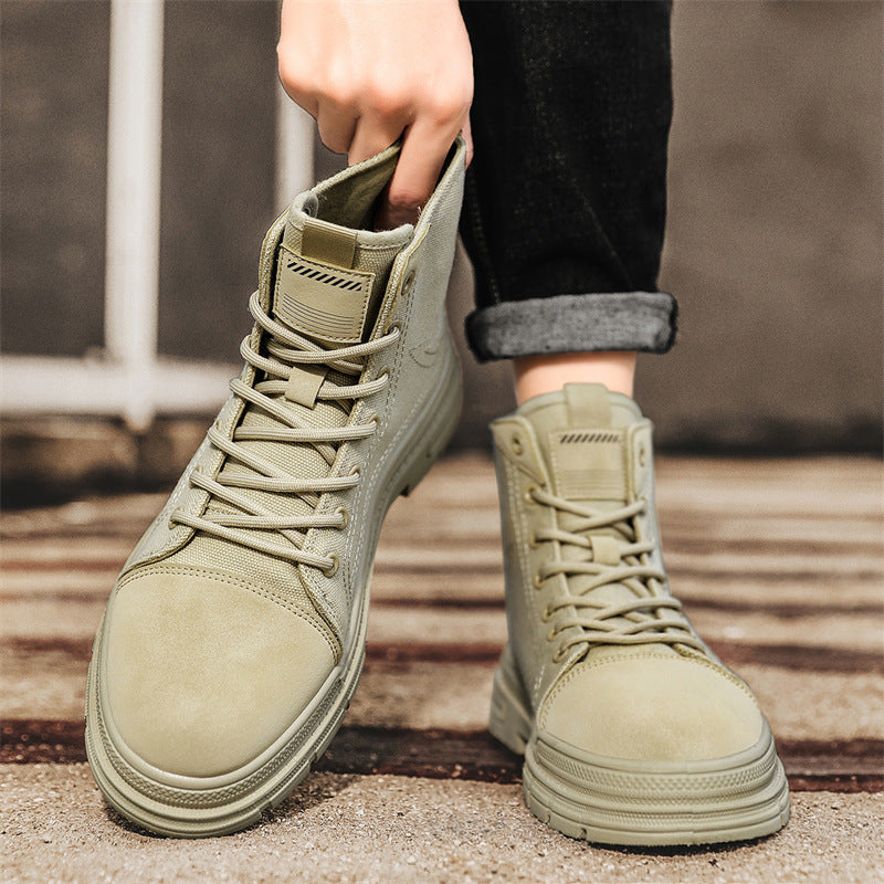 Men’s High-Top Denim Canvas Martin Boots