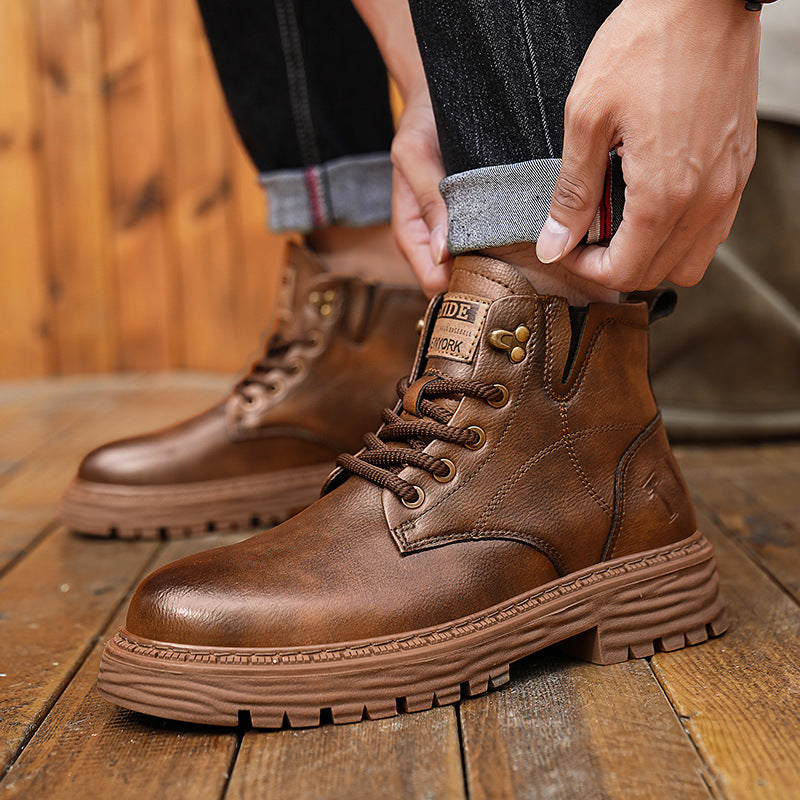 Men’s Retro High-Top Leather Martin Work Boots