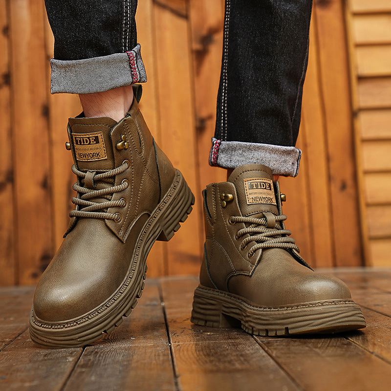 Men’s Retro High-Top Leather Martin Work Boots