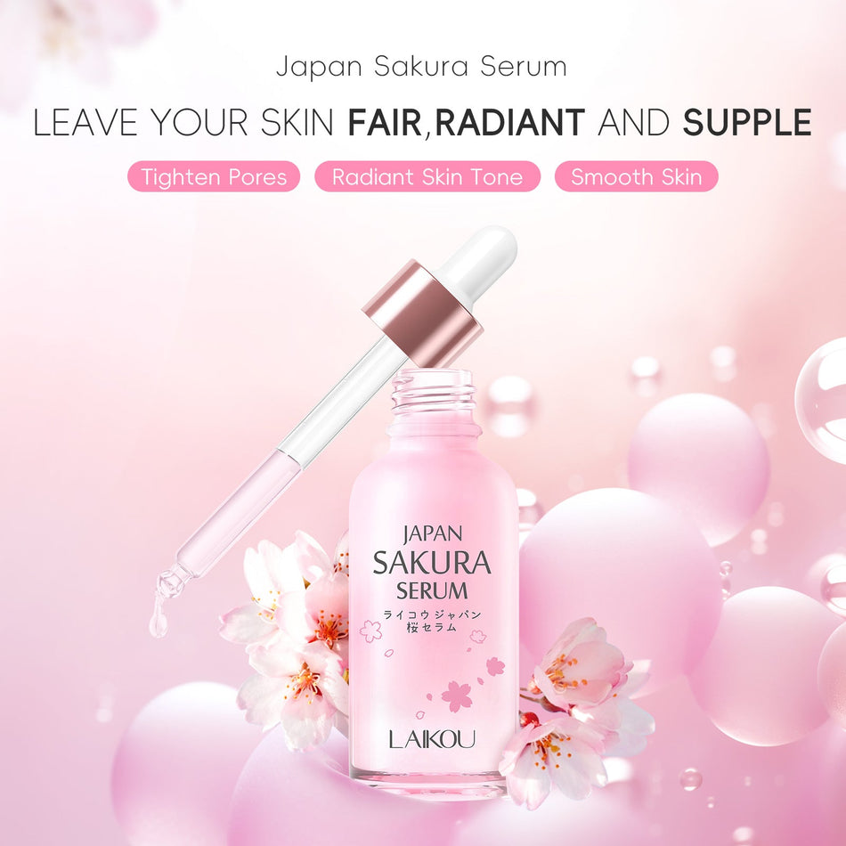 LAIKOU Cherry Blossom Essence 30ml | Pink Glow Moisturizer