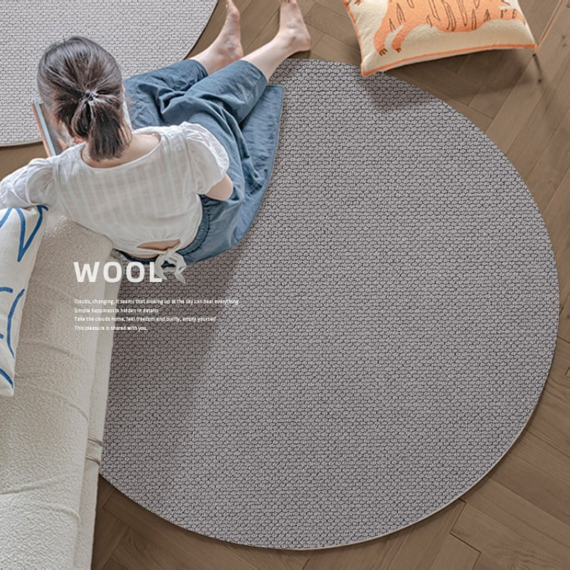 Round NZ Wool Carpet Light Luxury Solid Color 2026