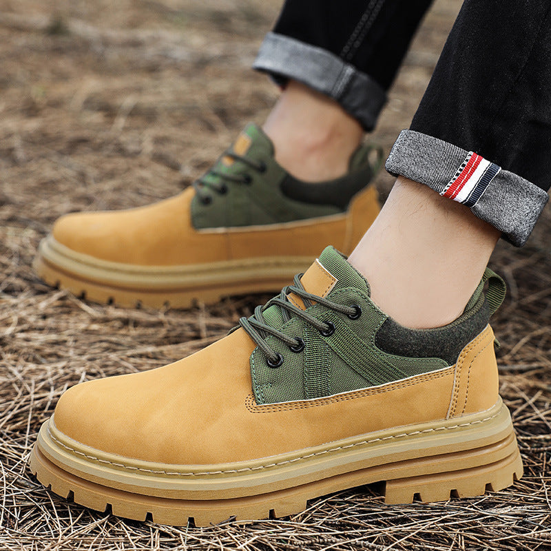 Men’s Low-Top Retro Boots – Thick Sole Street Style