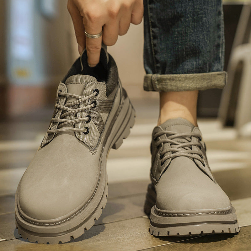 Men’s Low-Top Retro Boots – Thick Sole Street Style
