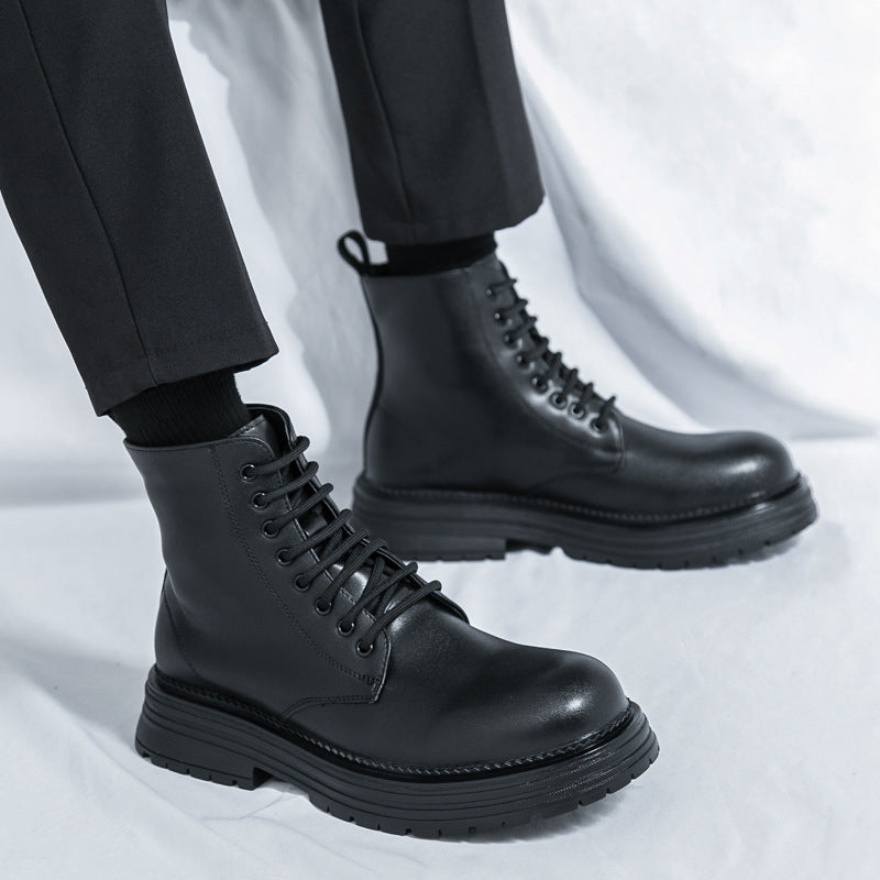 Men’s & Women’s Black Martin Boots – High-Top Leather