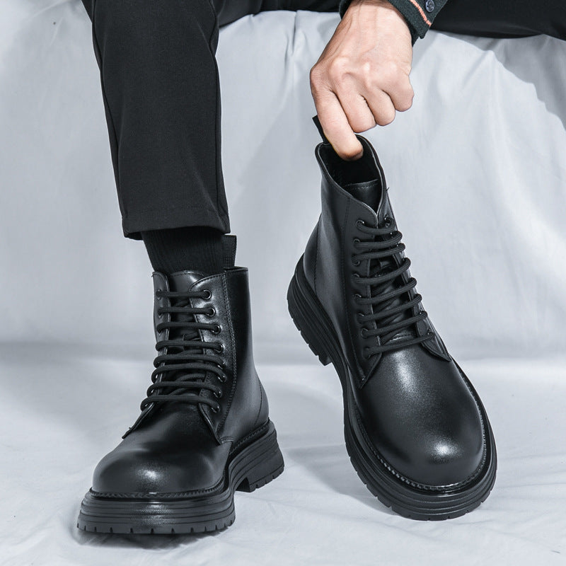 Men’s & Women’s Black Martin Boots – High-Top Leather