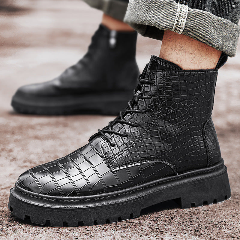Men’s High-Top Martin Boots – Retro Leather Casual Shoes