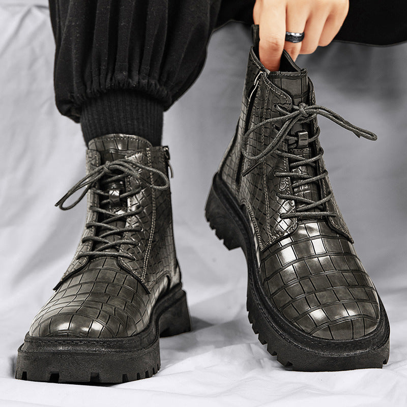 Men’s High-Top Martin Boots – Retro Leather Casual Shoes