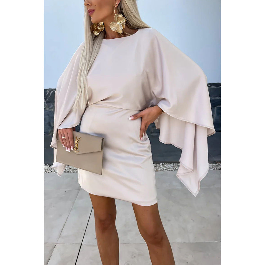 2026 Satin Bat Sleeve Dress - INS Casual Loose Vacation & Evening