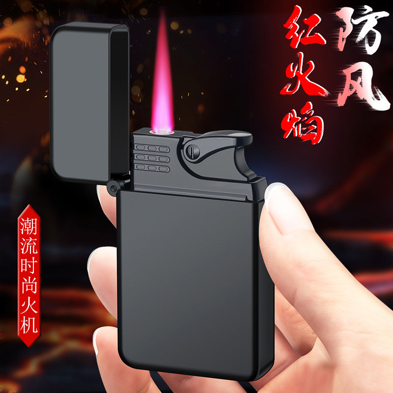 Red Flame Metal Windproof Lighter for Men 2026