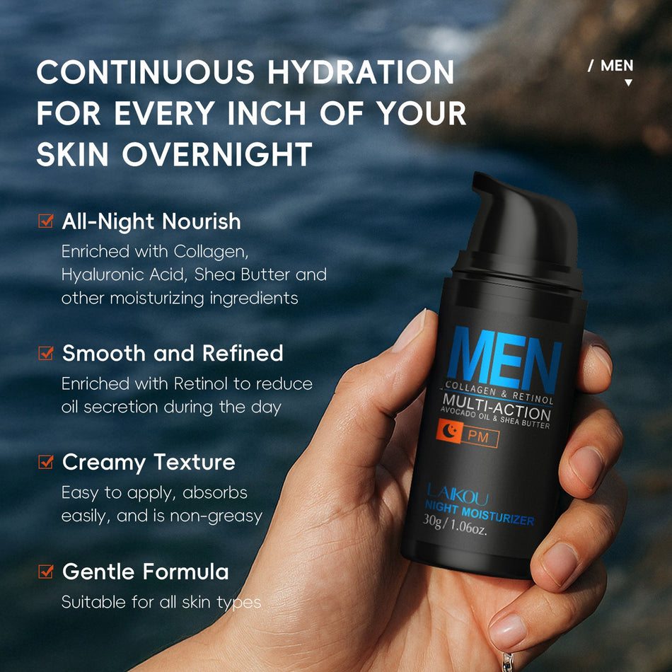 LAIKOU Men’s Multi-Effect Night Cream | 30g Repair Cream