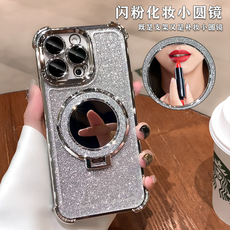 iPhone 16 Pro Max Mirror Case with Magnetic Stand