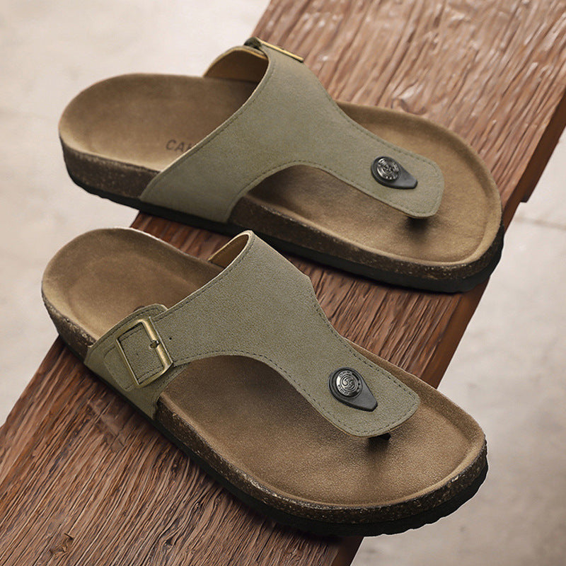 Men’s Non-Slip Cork Flip-Flops – Summer Casual Slippers