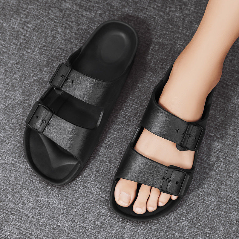 Men’s Summer Buckle Sandals – Breathable Non-Slip Flats