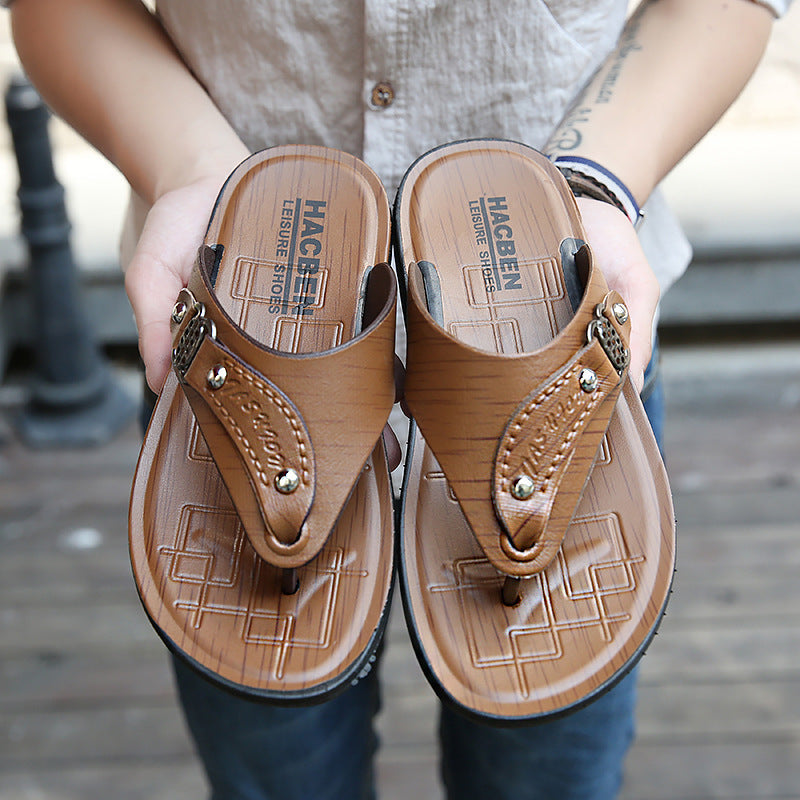 Men’s Summer Breathable Flip-Flops – Non-Slip Beach Shoes