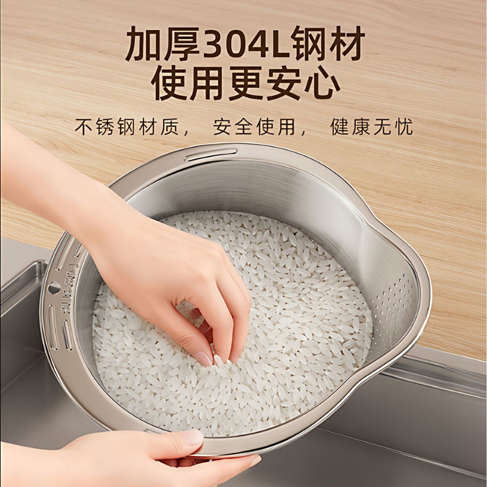 304 Stainless Steel Sink Drain Basket Fruit Vegetable Washing