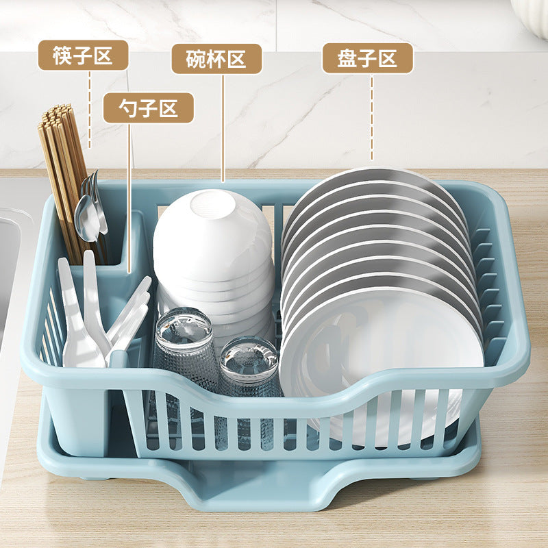 Kitchen Dish Rack Draining Tableware Storage Countertop Cupboard