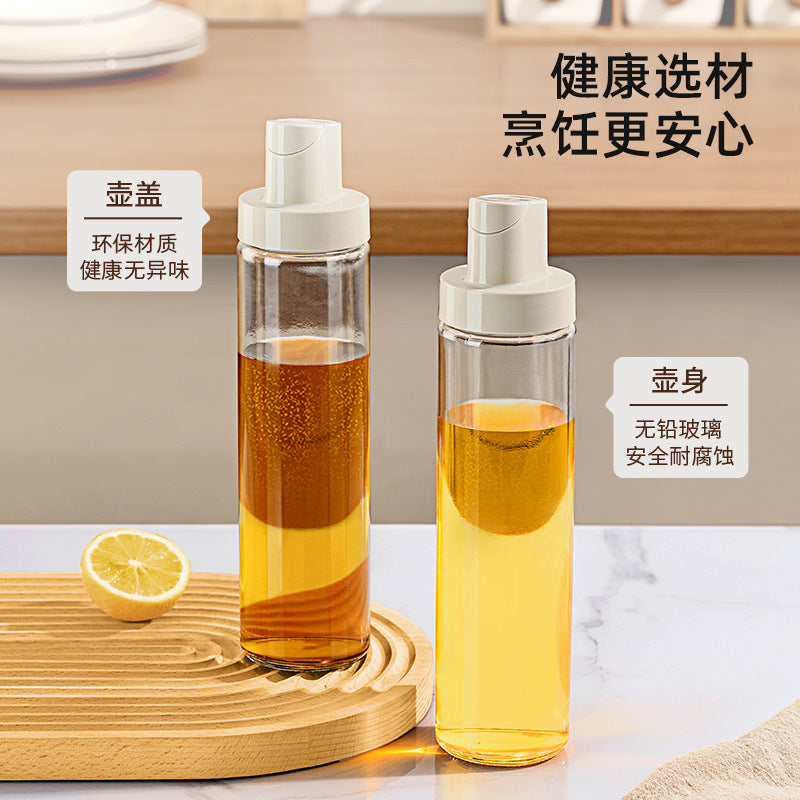Glass Oil Pot Seasoning Bottle Set Leak Proof Kitchen Dispenser