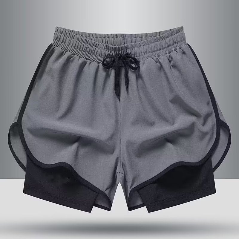 Men’s Double-Layer Running Shorts – Sports & Marathon