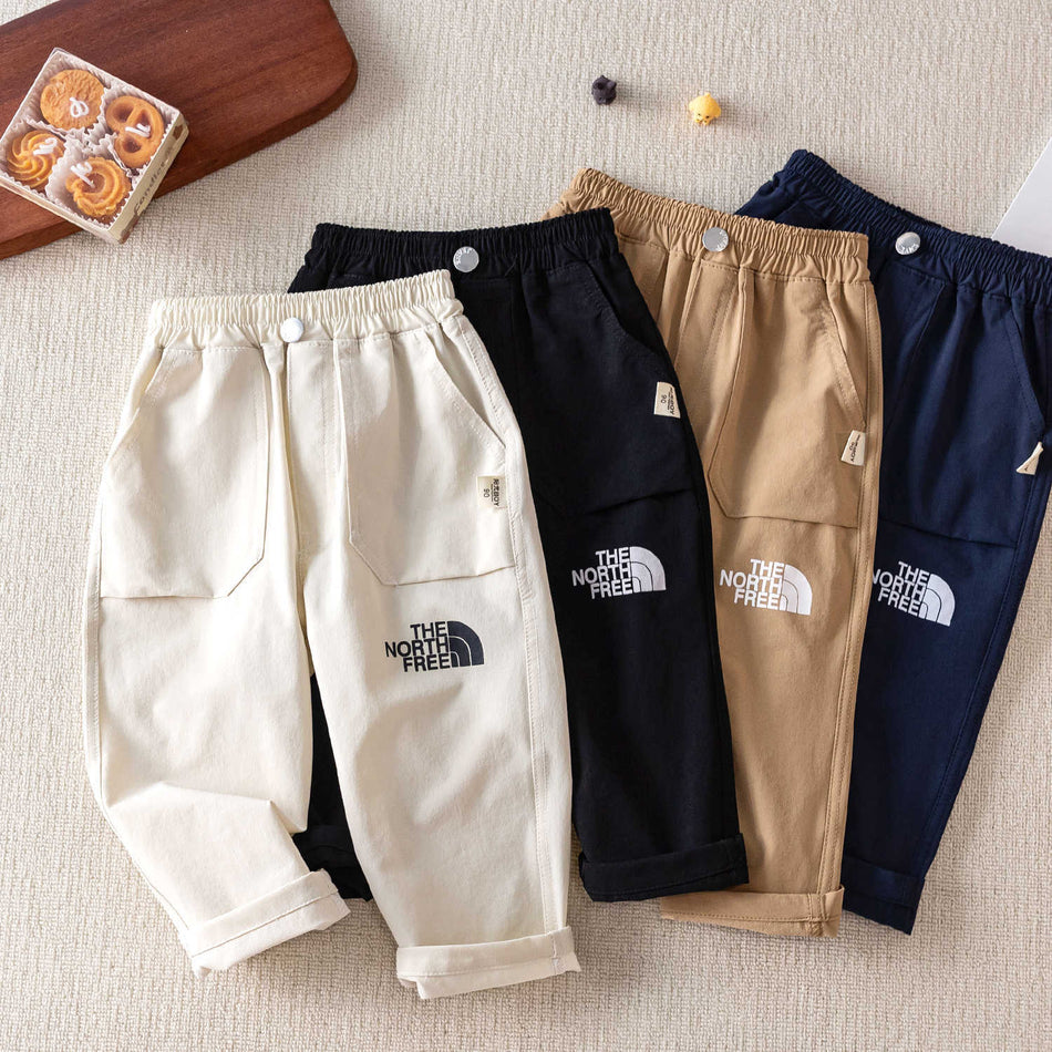 Kids Cotton Pocket Straight Pants Autumn 2026