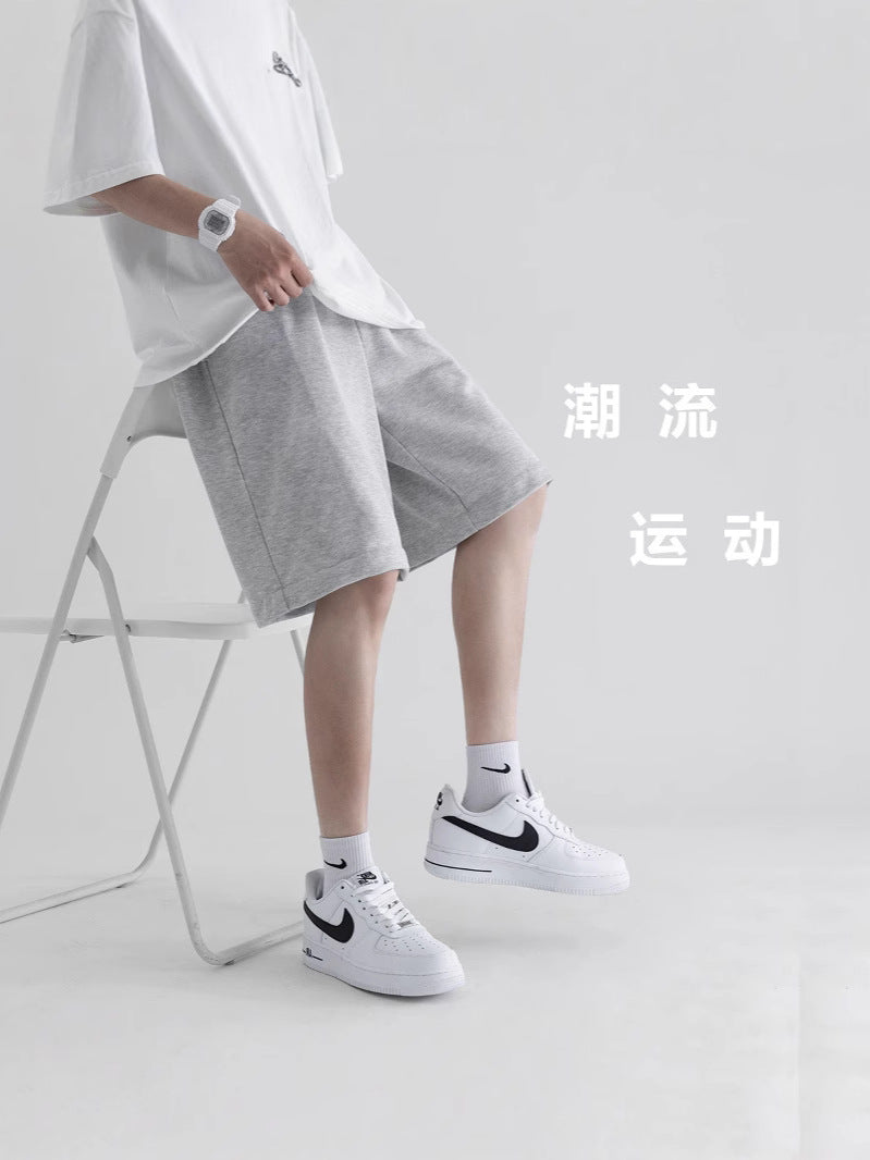 Men’s Gray Cotton Summer Casual Beach Shorts