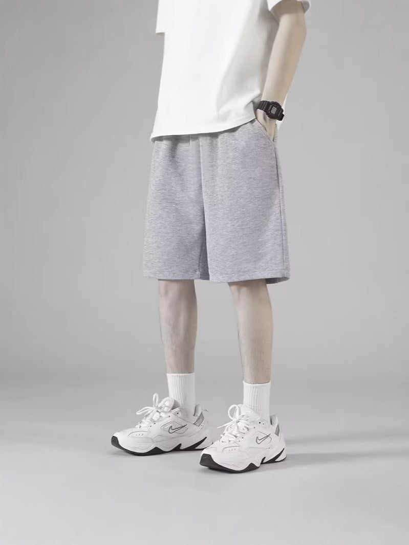 Men’s Gray Cotton Summer Casual Beach Shorts