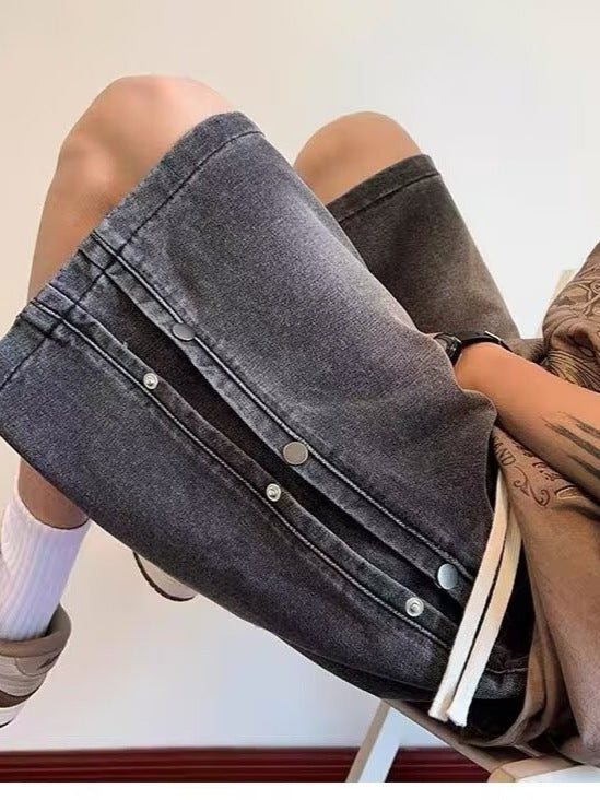 Men’s Vintage Denim Summer Knee-Length Shorts