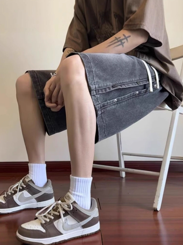 Men’s Vintage Denim Summer Knee-Length Shorts