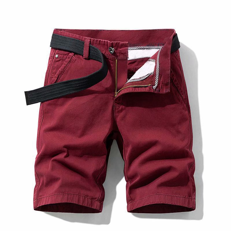 Men’s Washed Solid Color Summer Casual Shorts
