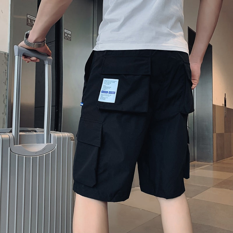 Men’s Black Summer Casual Five-Point Shorts