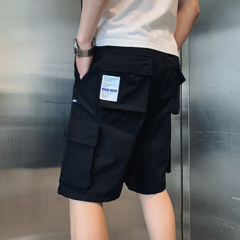 Men’s Black Summer Casual Five-Point Shorts