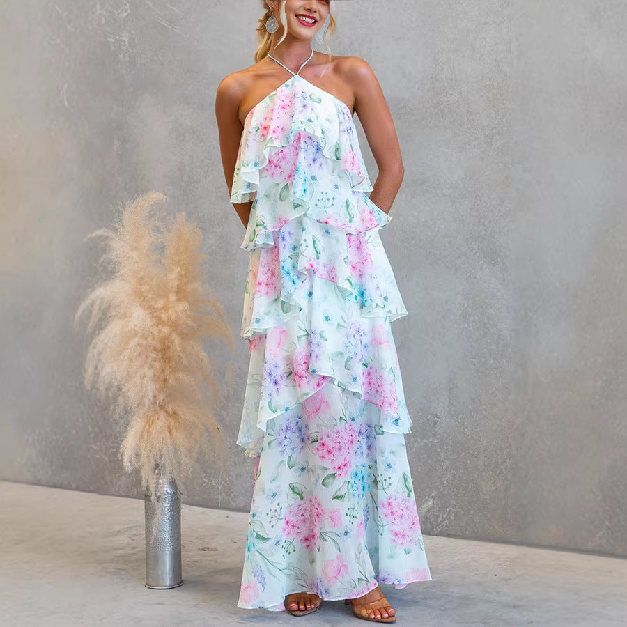 Chiffon Printed Layered Dress - Trendy 2026 Vacation Wear Nepal