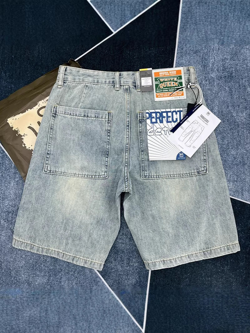 Men’s Retro Distressed Denim Summer Shorts