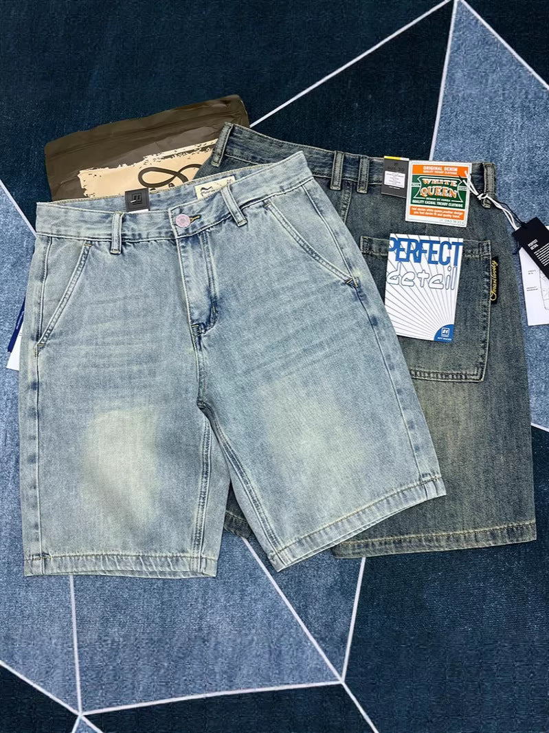 Men’s Retro Distressed Denim Summer Shorts