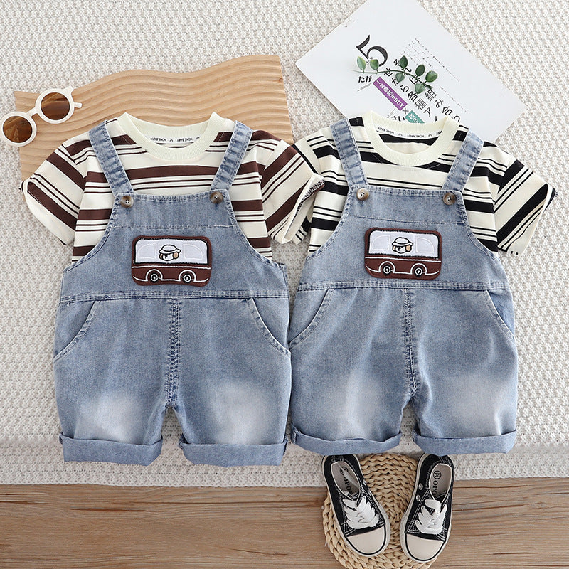 Boys Denim Strap Summer 2-Piece Set (1-5 Years)