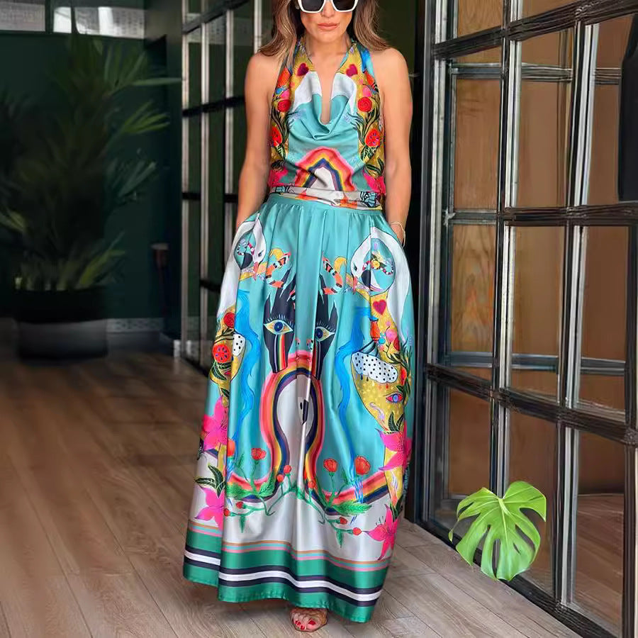Floral Sleeveless Lace-Up Dress - Trendy 2026 Holiday Wear