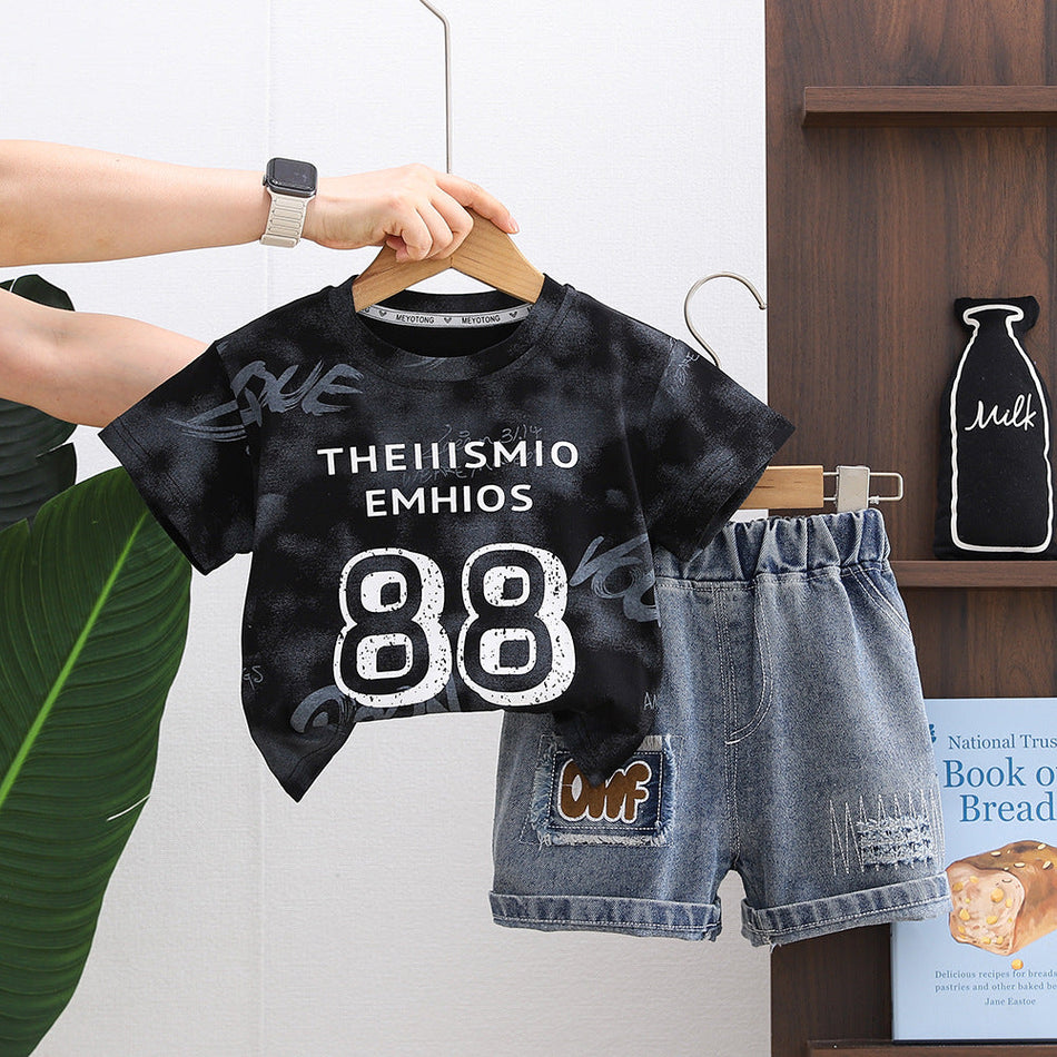 Boys 2026 Summer Denim 2-Piece Set