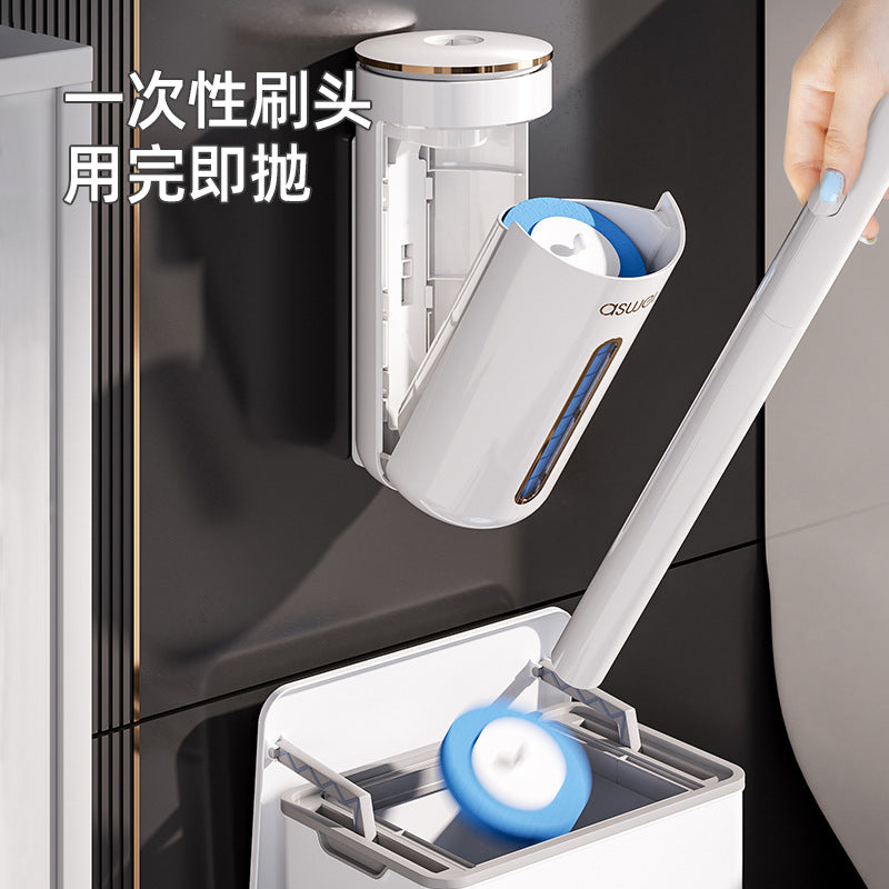 Wall Mounted Disposable Toilet Brush Replaceable Head Cleaner