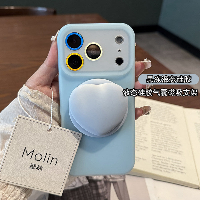 iPhone 17 Pro Max Silicone Case with Magnetic Stand
