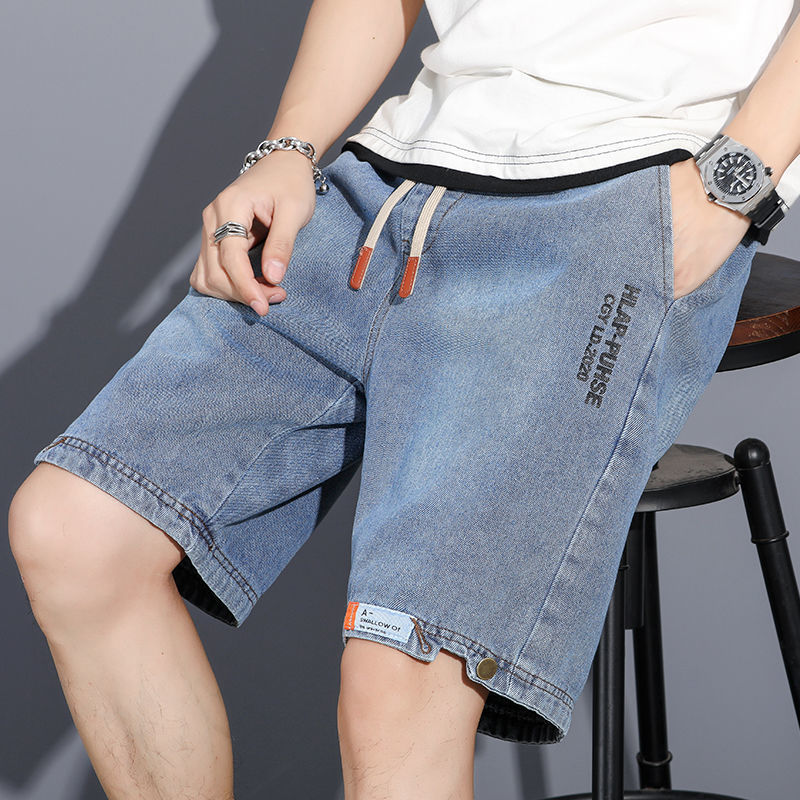 Men’s Hong Kong Style Loose Denim Summer Shorts