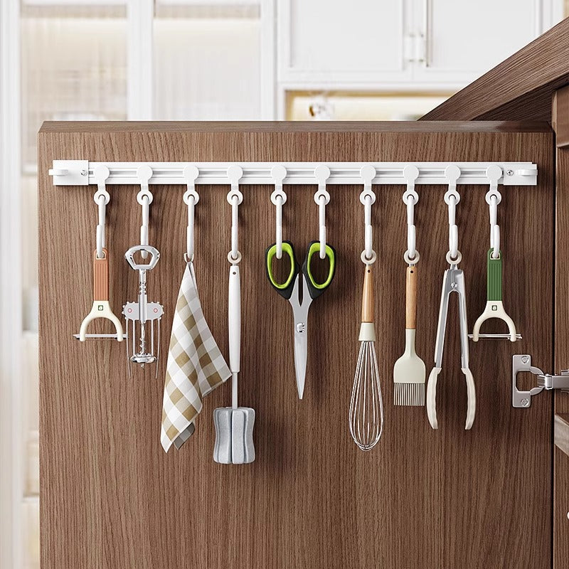 Cabinet Door Sliding Track Hook Punch Free Kitchen Storage Rack