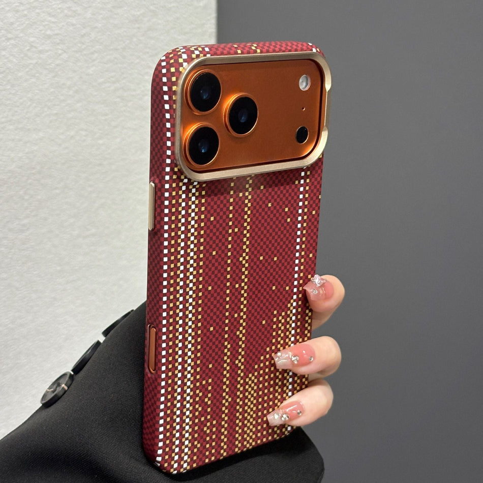 STOCK-iPhone 17 Pro Max Kevlar Pattern Magnetic Case