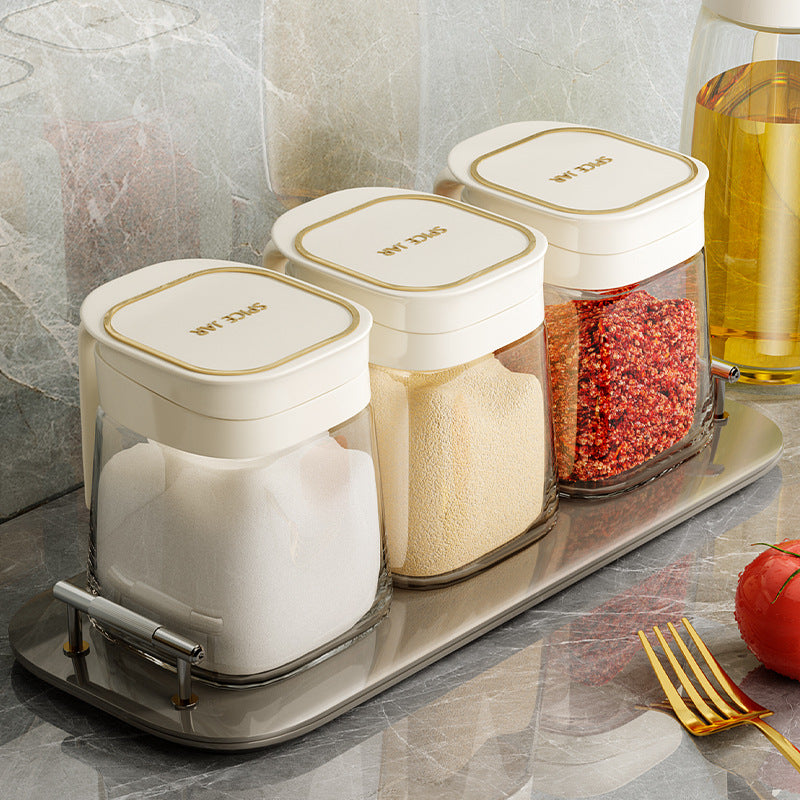 Kitchen Multifunctional Seasoning Box Sealed Salt Storage Shelf