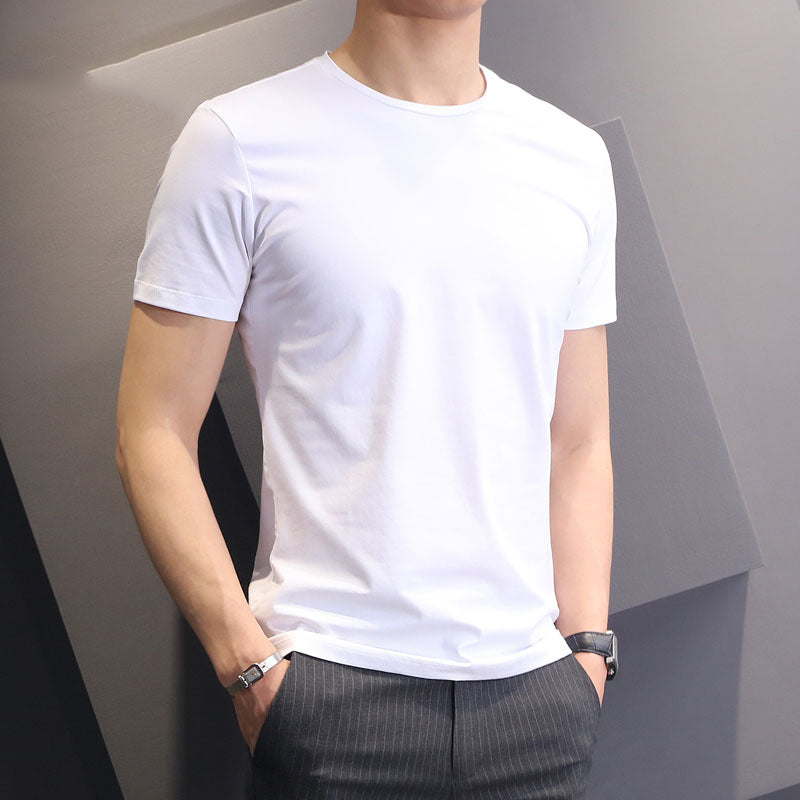 Men’s Summer Slim Fit Round Neck T-Shirt – Black & White
