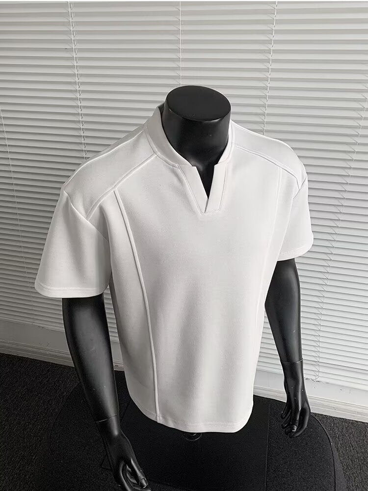 Men’s Summer V-Neck T-Shirt – Clean & Casual Loose Fit