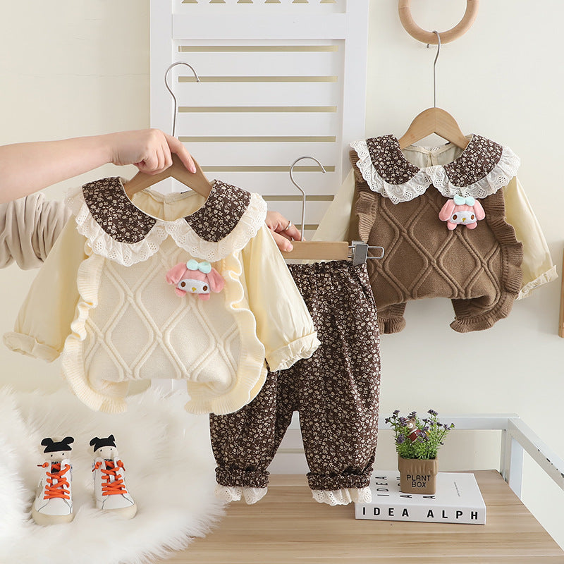 Girls spring and autumn suit 2026 spring new shirt vest